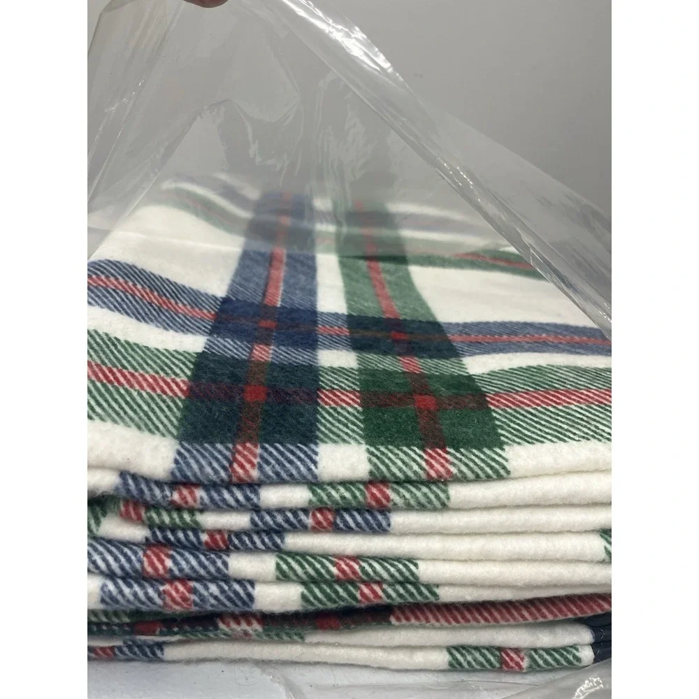 Vtg‎ Twin/Full Blanket Cannon Monticello Stockridge Plaid 72 x 90